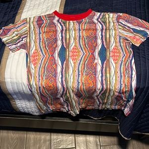 Coogi Shirt colors red white orange green blue and yellow , size M